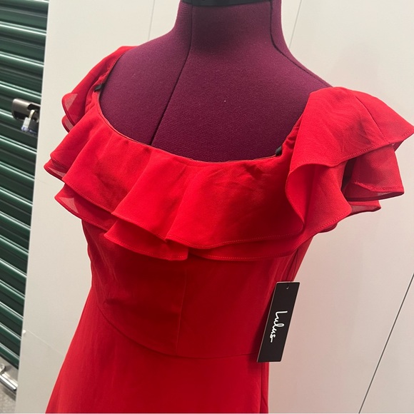 Red Ruffle Dress - Picture 5 of 10